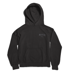 Varsity Logo Hoodie in Onyx. 2X