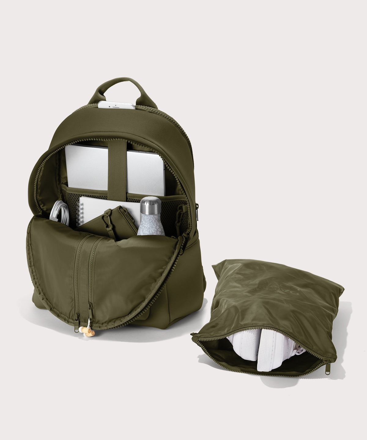 Dakota Backpack in Dark Moss. Large - Image 3